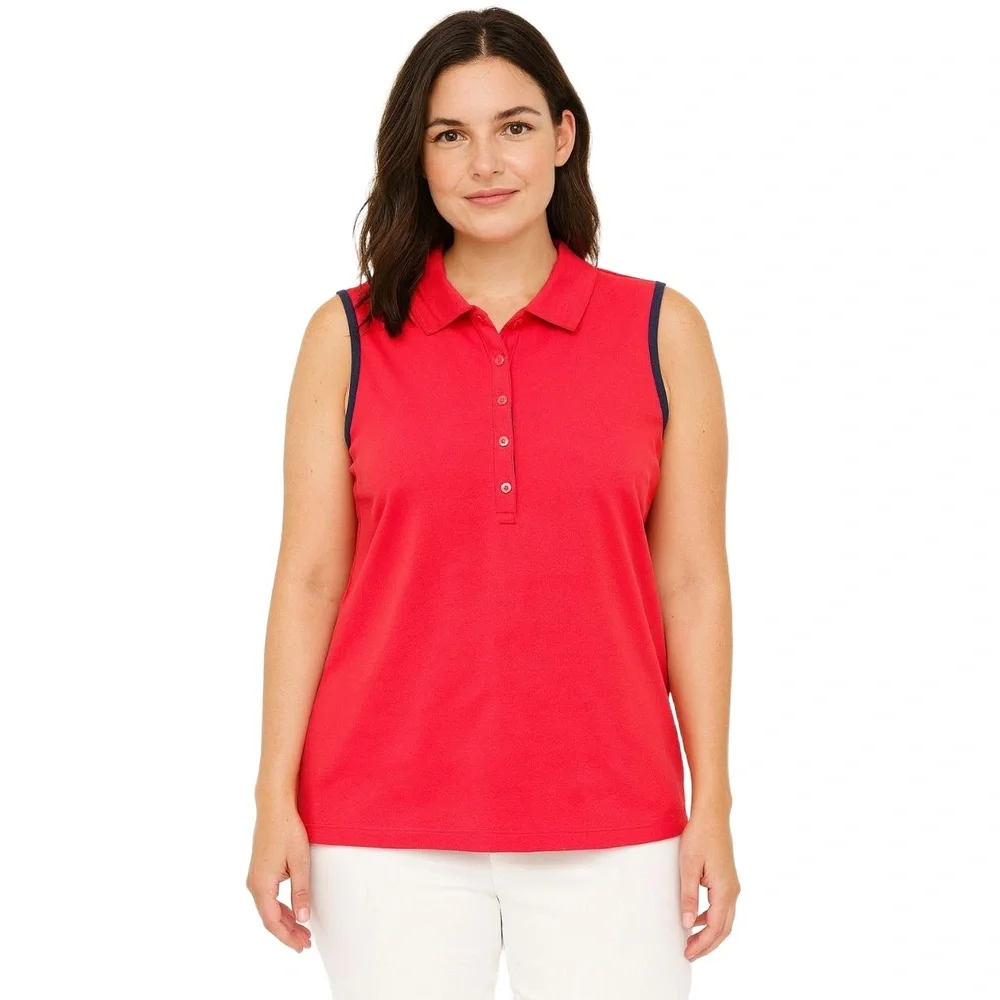 NIKE GOLF Women’s‎ Red Dri-FIT Sleeveless Polo Top Size M